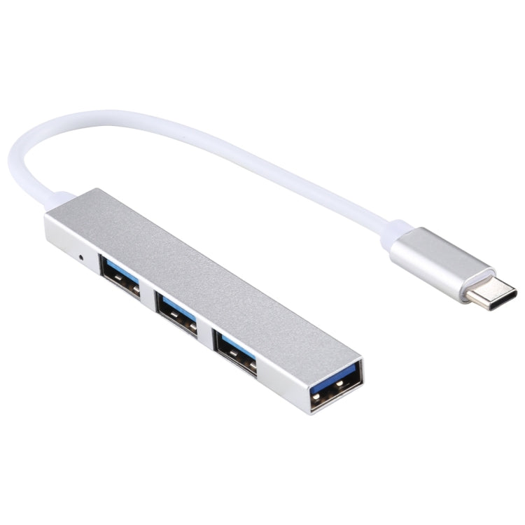 USB-C Hub Adapter with 4 x USB 3.0 Ports (Silver)