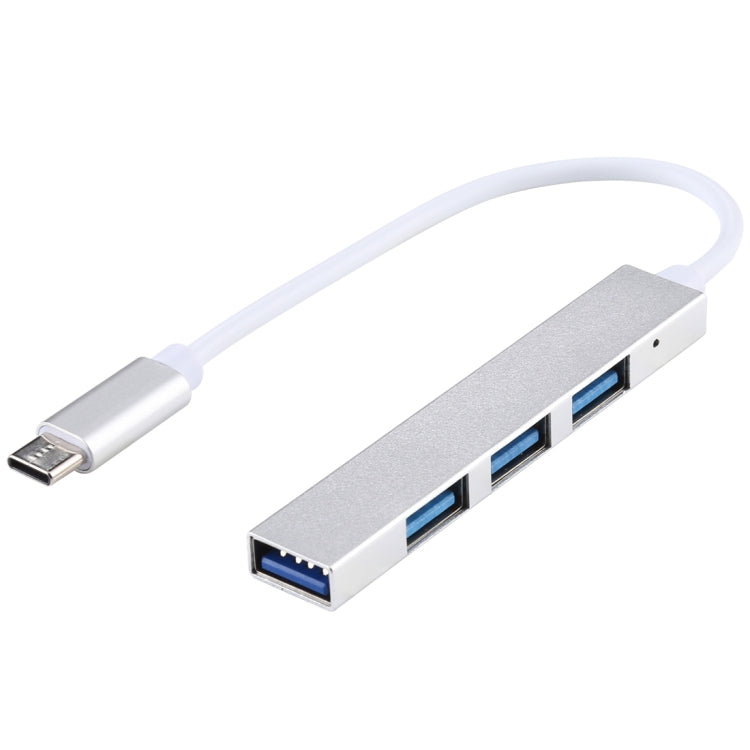 USB-C Hub Adapter with 4 x USB 3.0 Ports (Silver)