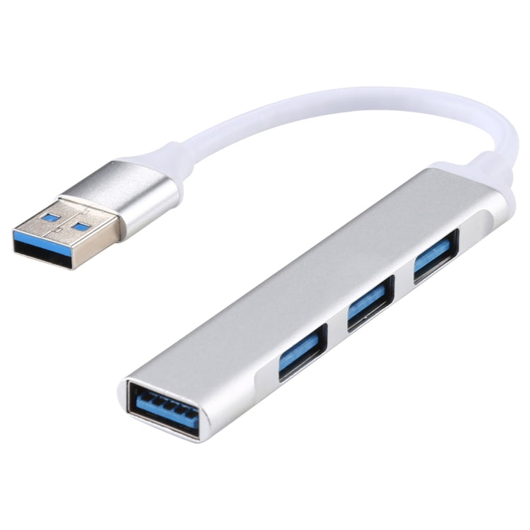 A-809 4-port USB 3.0 Aluminum Alloy HUB Adapter (Silver)