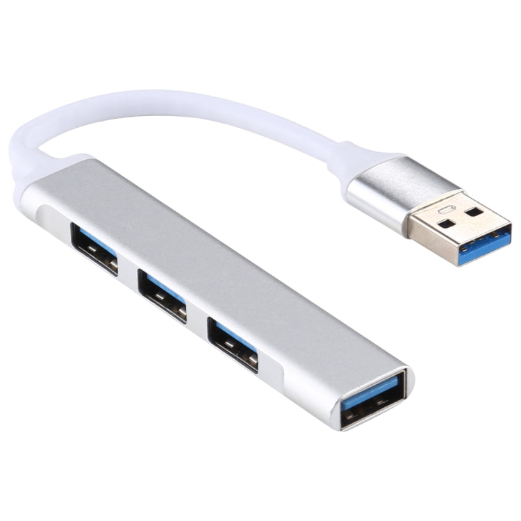 A-809 4-port USB 3.0 Aluminum Alloy HUB Adapter (Silver)