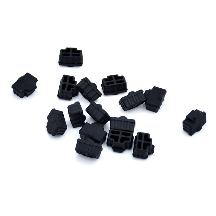 20-Piece Black Silicone Anti-Dust Plugs for RJ45 Port