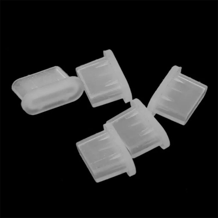 20-Piece Set of Transparent Silicone Anti-Dust Plugs for USB-C / Type-C Ports
