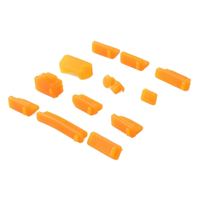 Universal Silicone Anti-Dust Plugs for Laptops (13 in 1, Orange)