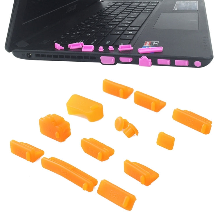 Universal Silicone Anti-Dust Plugs for Laptops (13 in 1, Orange)