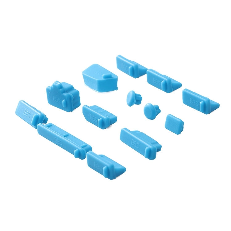 13 in 1 Universal Silicone Anti-Dust Plugs for Laptops in Blue