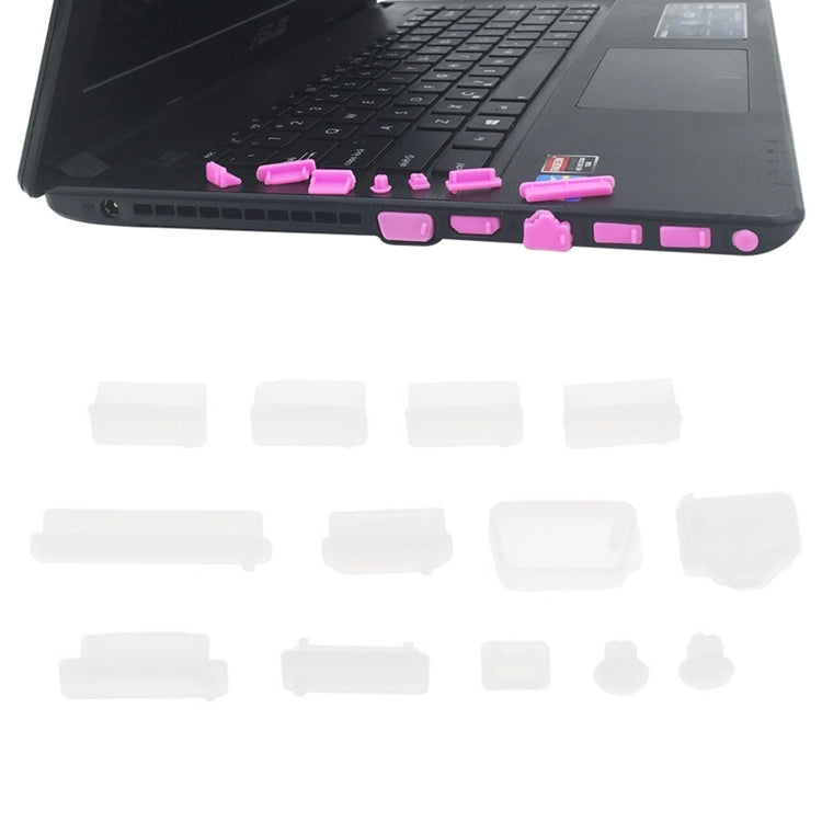Universal Silicone Anti-Dust Plugs for Laptop - Set of 13 (Transparent)