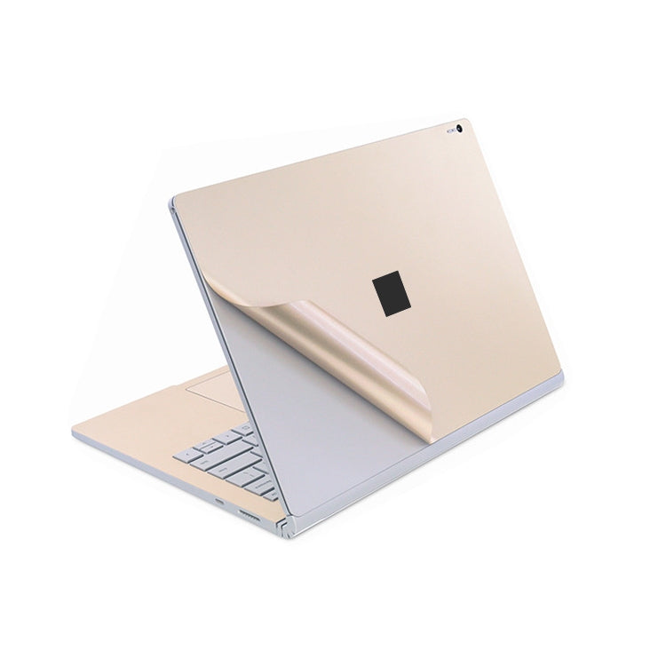 4 in 1 Notebook Shell Protective Film Sticker Set for Microsoft Surface Book 2 15 inch (Gold)