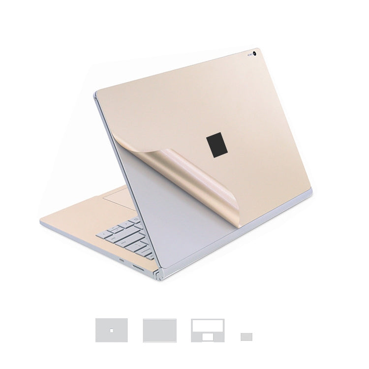 4 in 1 Notebook Shell Protective Film Sticker Set for Microsoft Surface Book 13.5 inch (Gold)