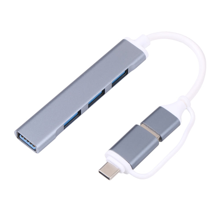 5-in-1 USB 3.0 and Type-C HUB Adapter with Aluminum Housing