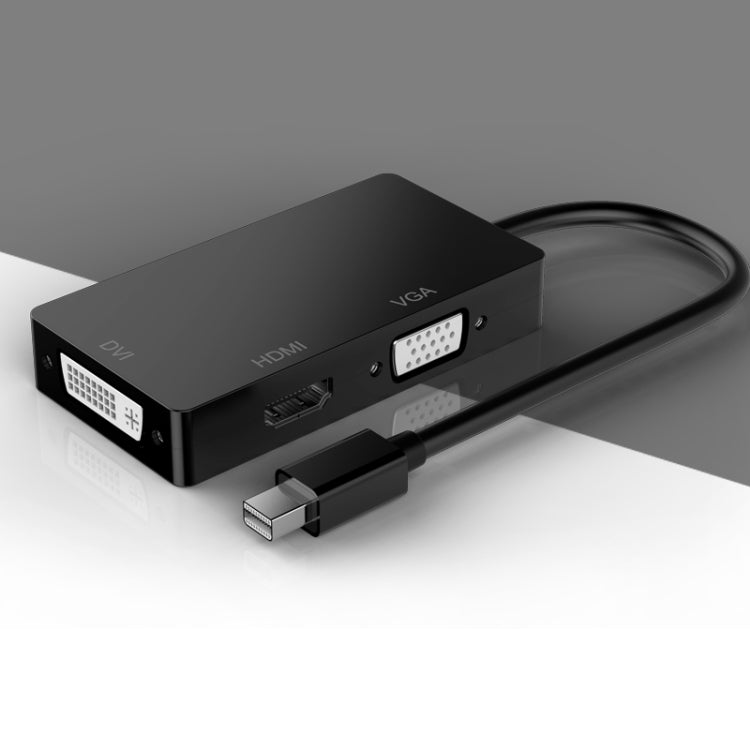 Versatile D1 Mini DP to HDMI + DVI + VGA 1080P Converter, 15cm Cable Length (Black)