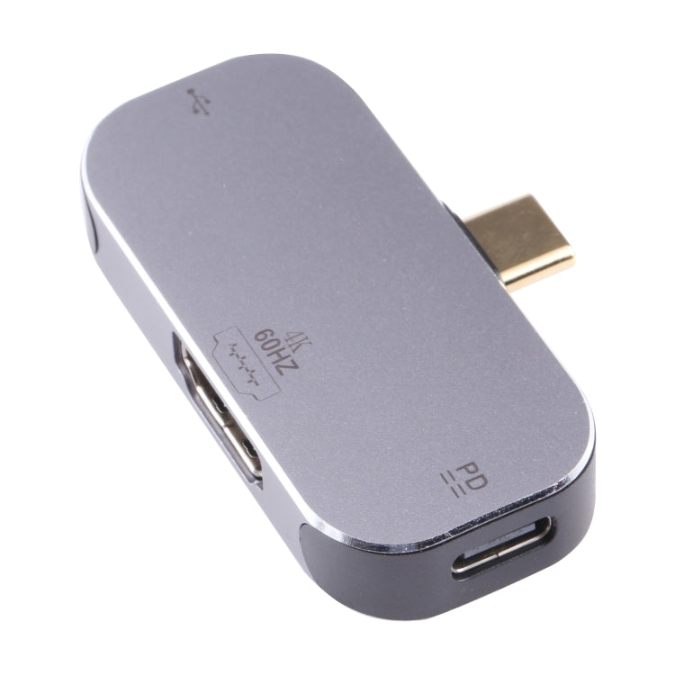 3 in 1 USB-C Male to USB-C Charging + USB + 4K 60Hz HDMI Female Adapter