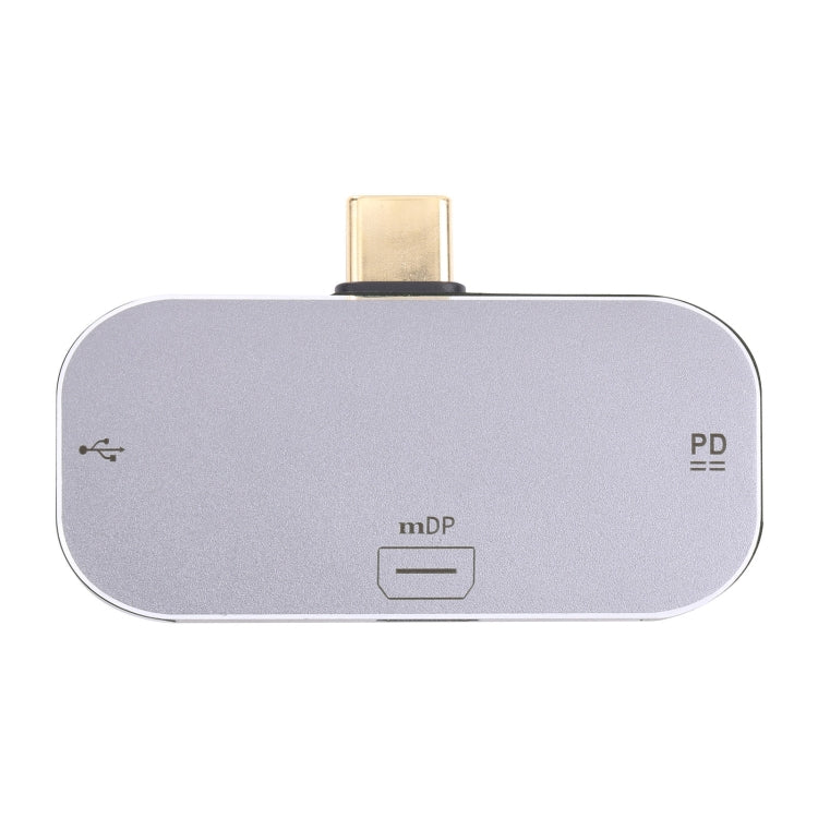 3 in 1 USB-C Male to USB-C Charging + USB + Mini DP Adapter