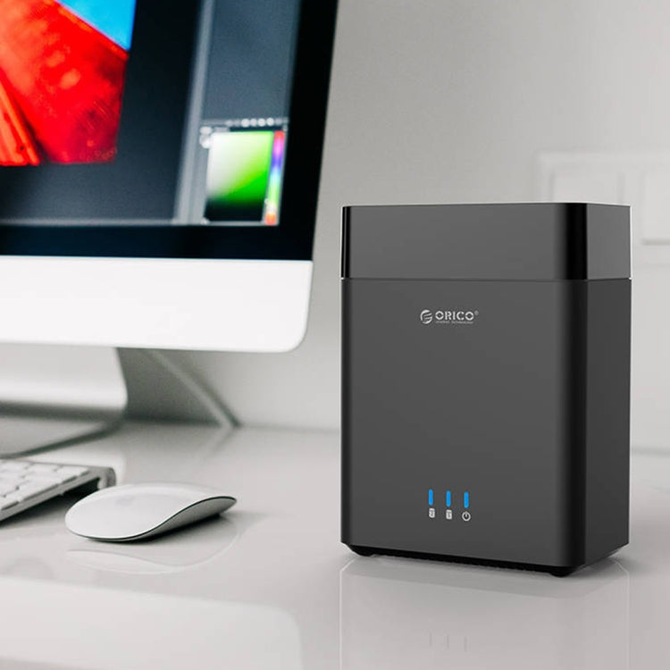 ORICO DS200U3 USB 3.0 2-Bay 3.5 Magnetic HDD Enclosure with Blue LED Indicator (Black)