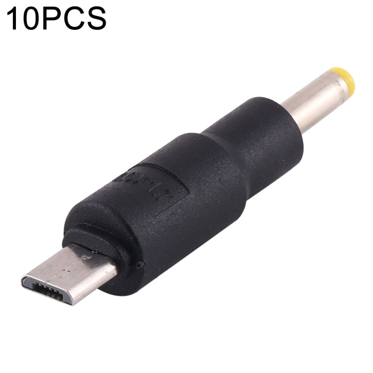 10-Piece 4.0 x 1.7mm to Micro USB DC Power Plug Connector