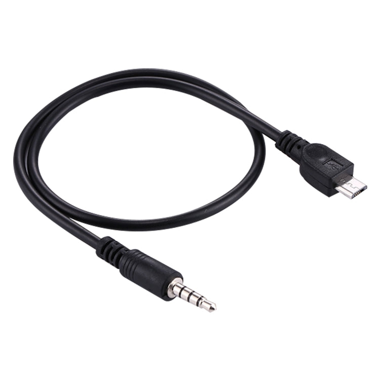 3.5mm Male to Micro USB Male Audio AUX Cable - 40cm Length (Black)