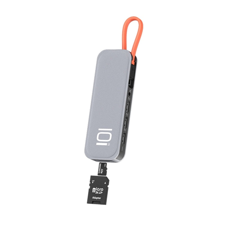 ROCK TR01 10 In 1 Type-C / USB-C HDMI + VGA Multi-function Extension HUB Adapter (Silver)