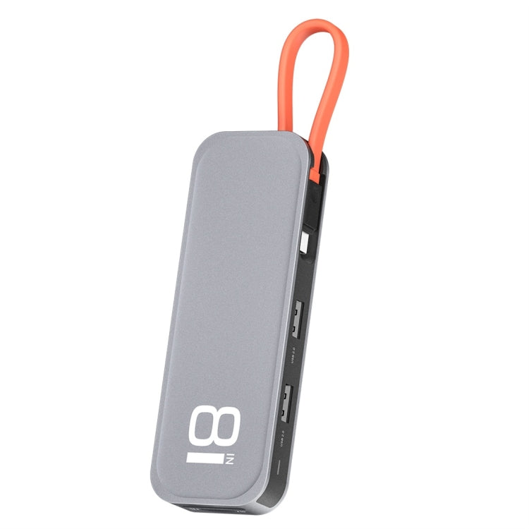 ROCK TR03 8-In-1 Type-C/USB-C to HDMI Multifunctional Extension HUB Adapter (Grey)