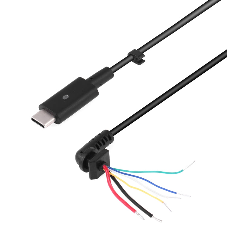 USB-C Male Power Welding Cable with LED Light for Laptops