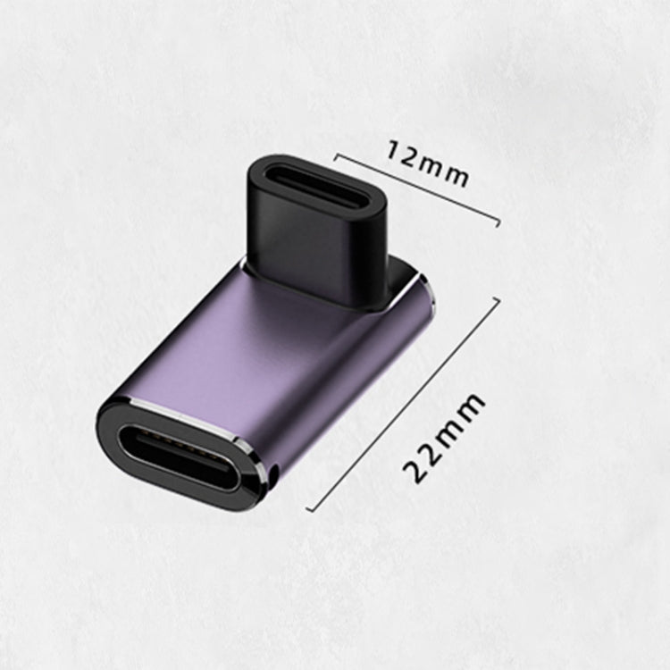 240W USB-C Female to USB-C Female 40Gbps Stereo Bend Adapter with Light