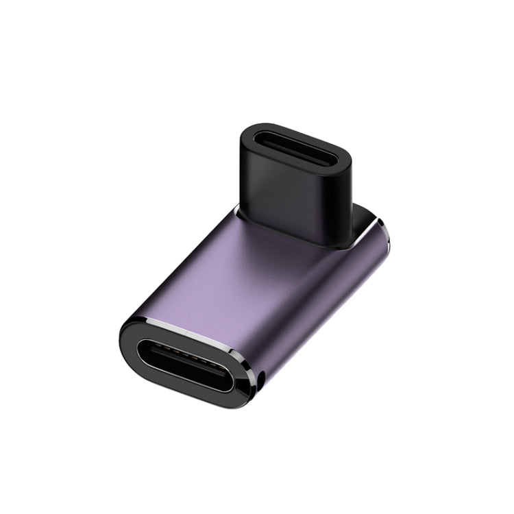 240W USB-C Female to USB-C Female 40Gbps Stereo Bend Adapter with Light