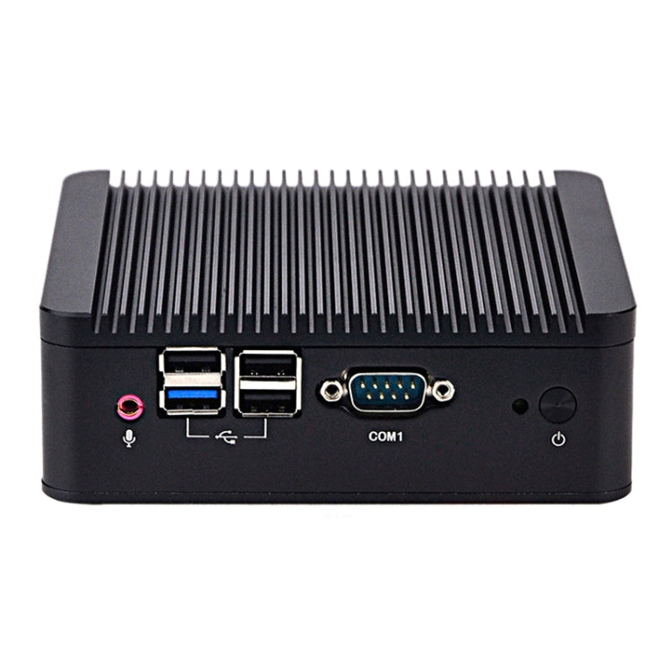 Black Fanless Mini Industrial Control PC with Dual-Band WiFi and Bluetooth 4.0