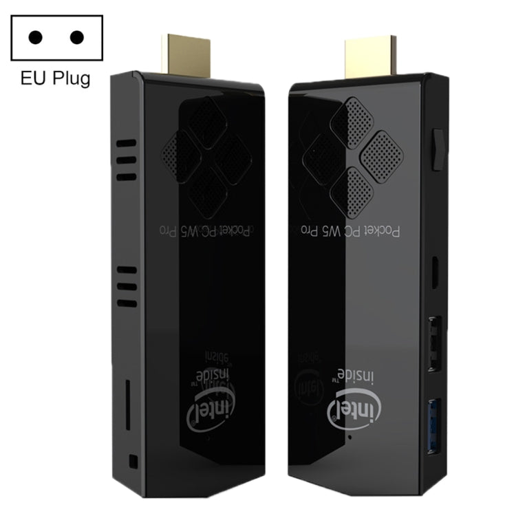 W5 PRO Mini PC with Windows 10, Intel Atom Z8350, 4GB RAM, 64GB ROM, Built-in Cooling Fan