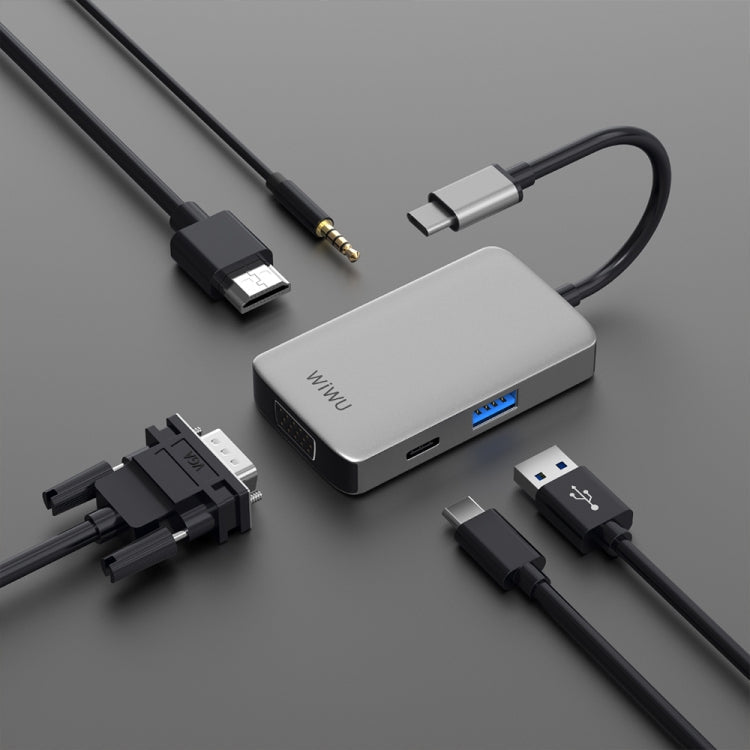 WIWU A513HVP 5-in-1 Type-C / USB-C Multifunctional Extension HUB Adapter