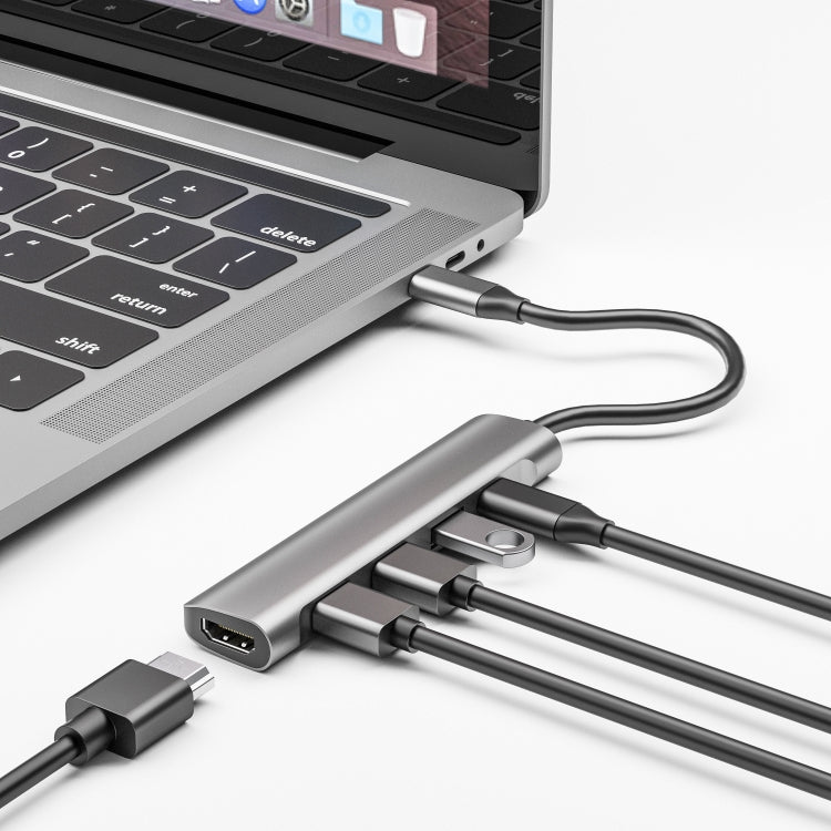 TC522 5-in-1 Hub Adapter with USB-C PD, HDMI, USB 3.0, and Dual USB 2.0 Ports