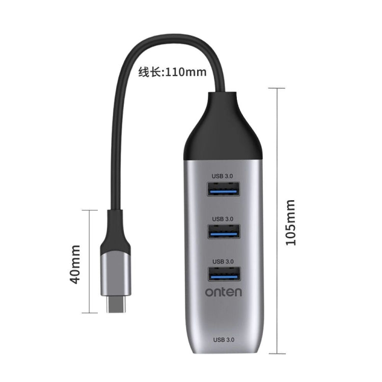 Onten 95118U 4-in-1 USB-C Multifunctional HUB Converter Docking Station with 4 USB 3.0 Ports