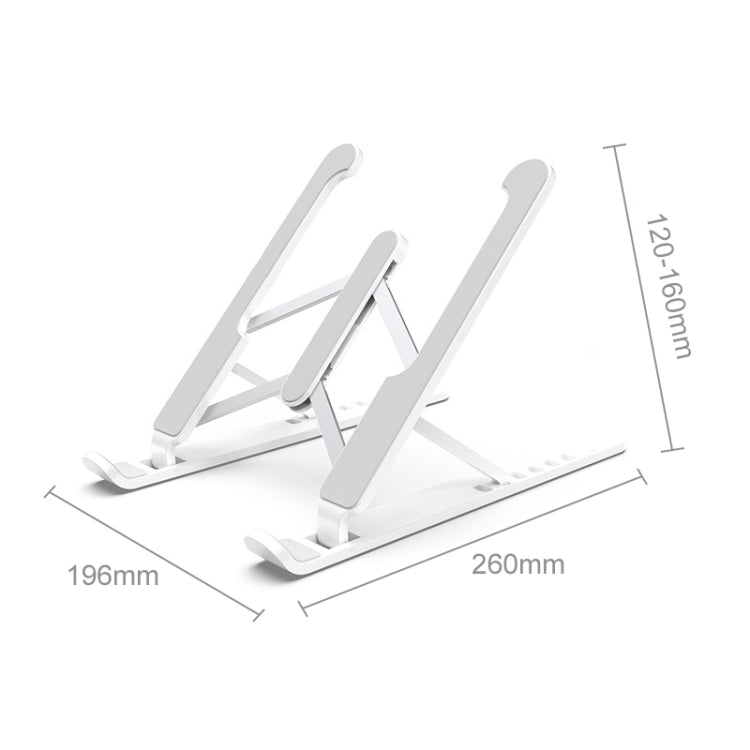 Foldable Lightweight Laptop Stand with Adjustable Height (White)