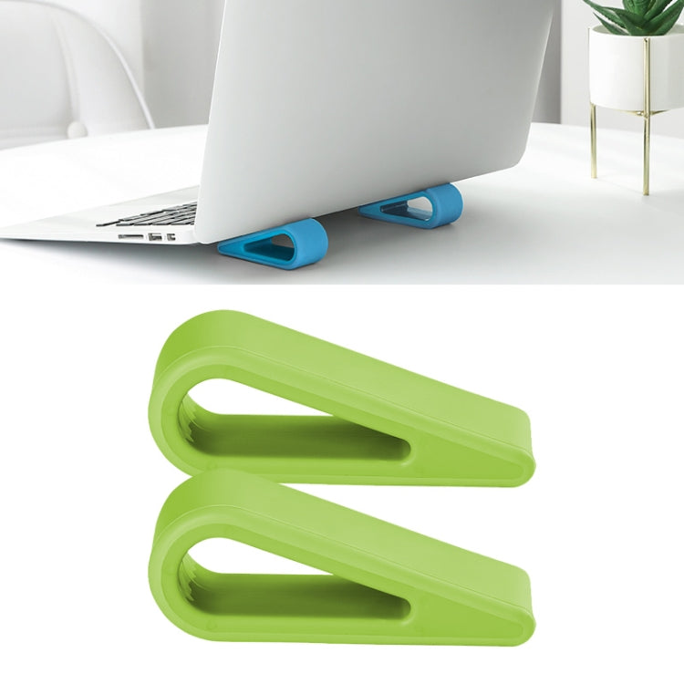 Adjustable Height Laptop Stand with Enhanced Heat Dissipation (Green, Set of 2)