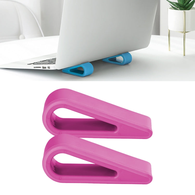 Adjustable Height Laptop Stand with Heat Dissipation - 2 Piece Set (Rose Red)