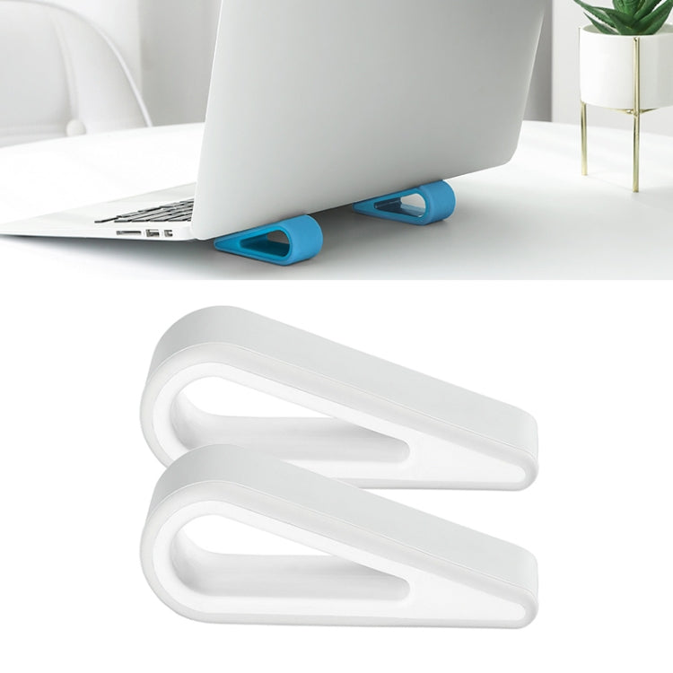 Adjustable Notebook Computer Bracket for Enhanced Ergonomics and Heat Dissipation (White, Set of 2)
