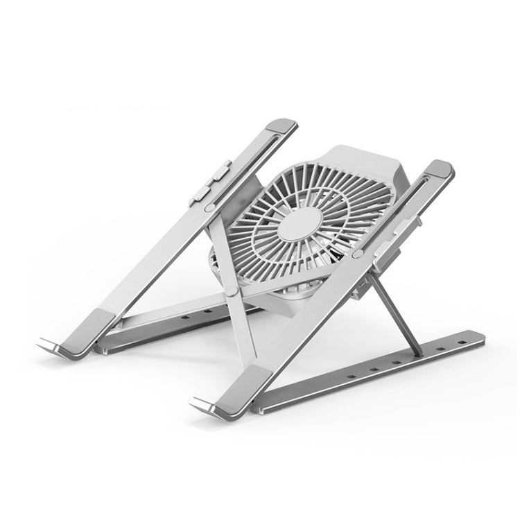 Adjustable Aluminum Alloy Laptop Stand with Fan for Heat Dissipation