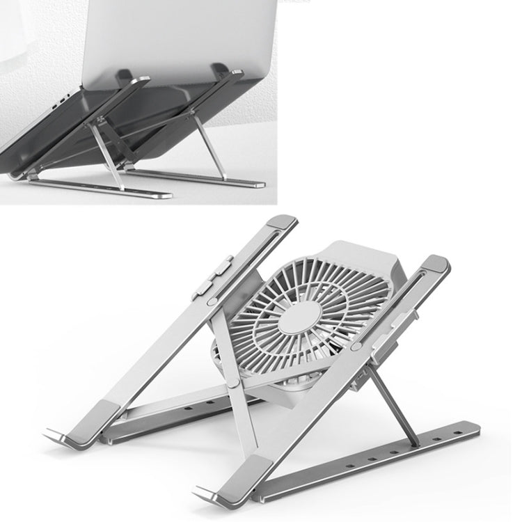 Adjustable Aluminum Alloy Laptop Stand with Fan for Heat Dissipation