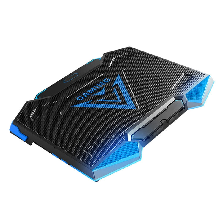 Five-Core Radiator Notebook Computer Holder with Dual USB Ports (Blue)