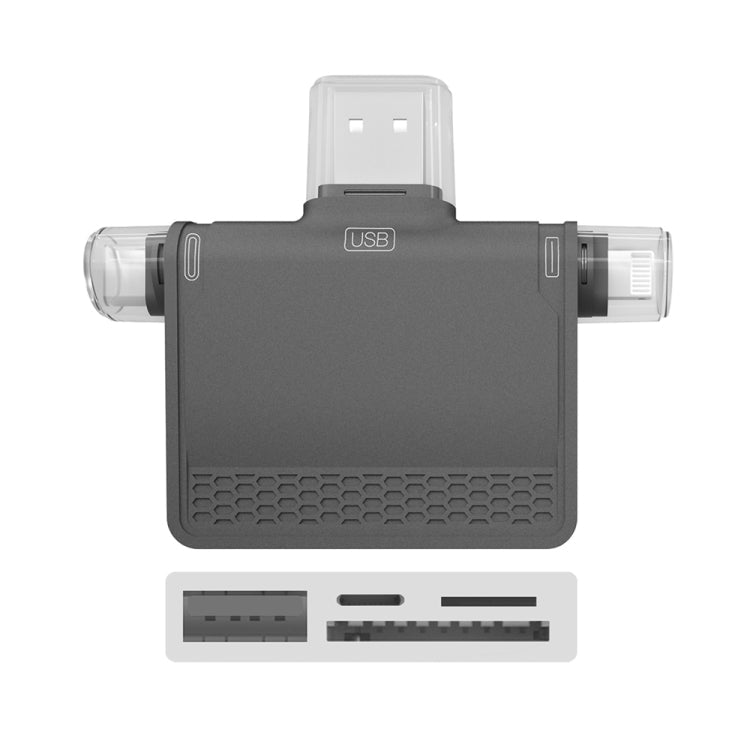 NK-939C 3 in 1 USB-C and 8PIN Multifunctional Docking Station (Grey)