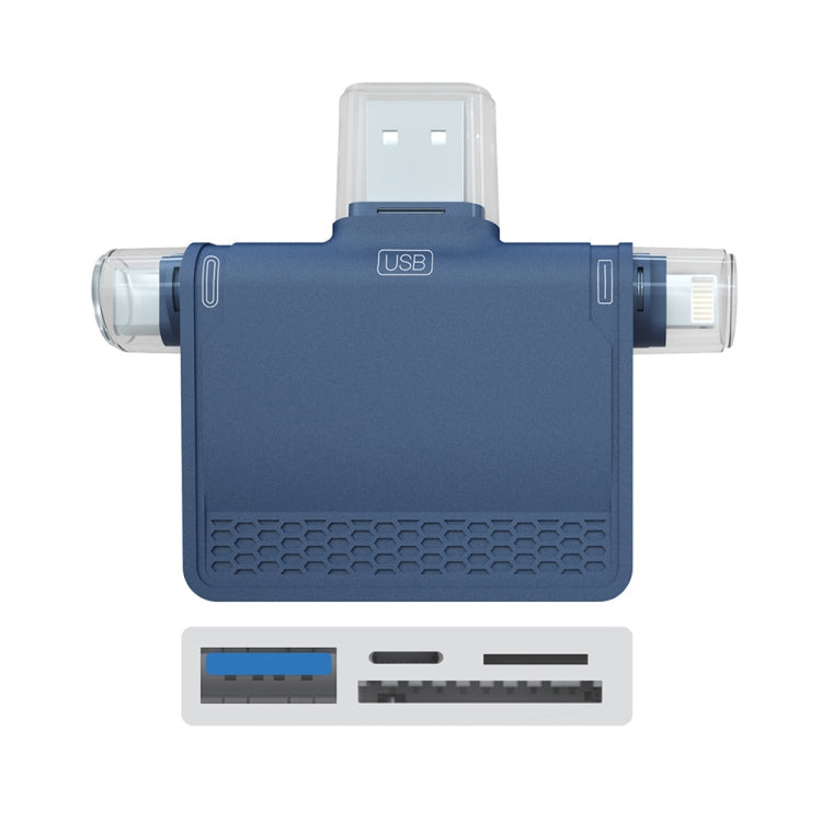 3-in-1 USB-C and 8PIN Multifunctional Docking Station (Blue)