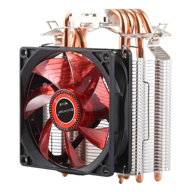 CoolAge L400 CPU Cooling Fan with Hydraulic Bearing for AMD Intel 775 1150 1156 1151(Red)