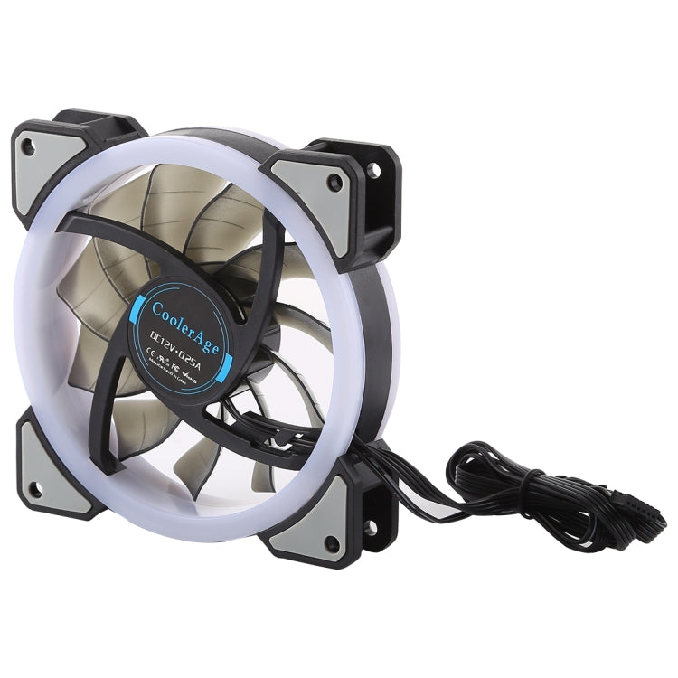 CoolerAge 3 PCS Remote Control Computer Case Fan with Adjustable LED - 12V DC 0.25A 2500PRM