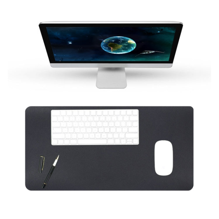 Large Non-Slip PU Leather Mouse Pad for Office Desk, 60 x 30cm (Black)