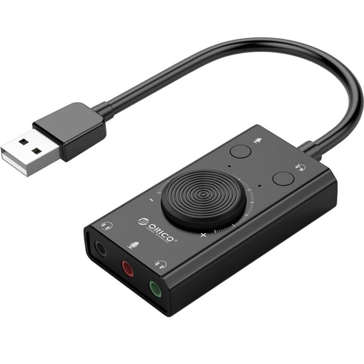 ORICO SC2 USB External Sound Card with Headset and Microphone Ports (Black)