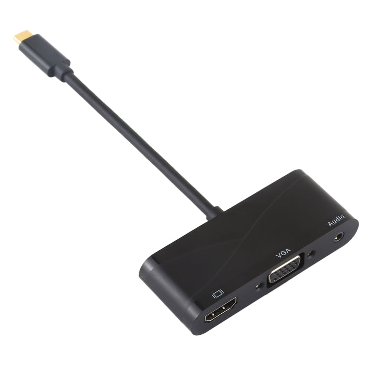 USB-C 5-Port Hub Adapter with Audio, VGA, and HDMI Connections