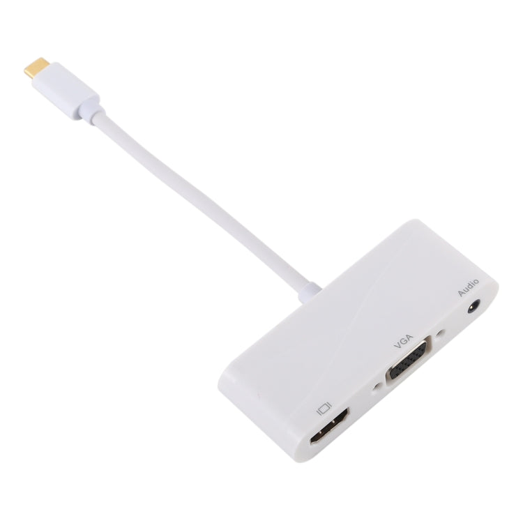 USB-C Multiport Adapter with Audio, VGA, and HDMI (White)