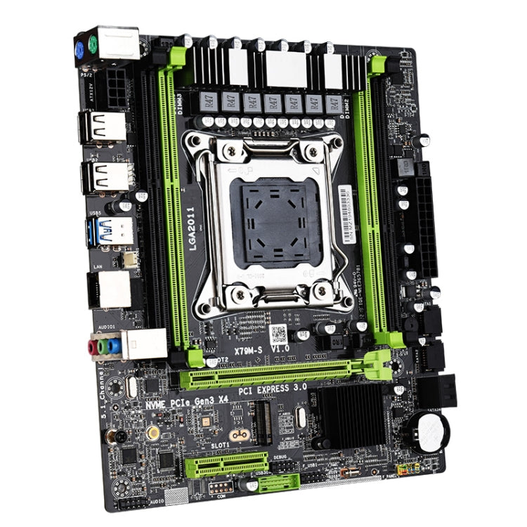 X79M-S 2.0 DDR3 Desktop Computer Motherboard with M.2 NVME Interface, LGA 2011 Pin Series Processor Support, and Discrete Graphics Compatibility