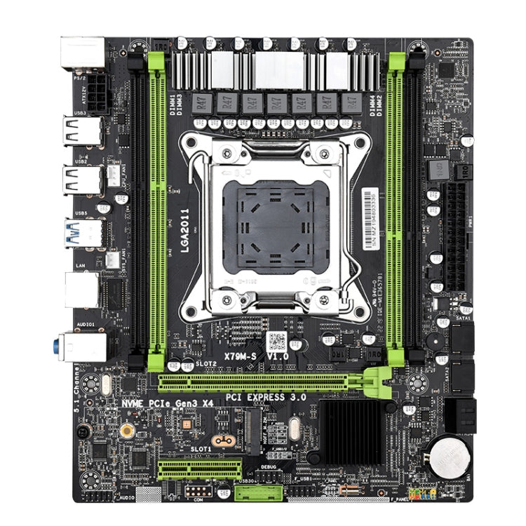 X79M-S 2.0 DDR3 Desktop Computer Motherboard with M.2 NVME Interface, LGA 2011 Pin Series Processor Support, and Discrete Graphics Compatibility