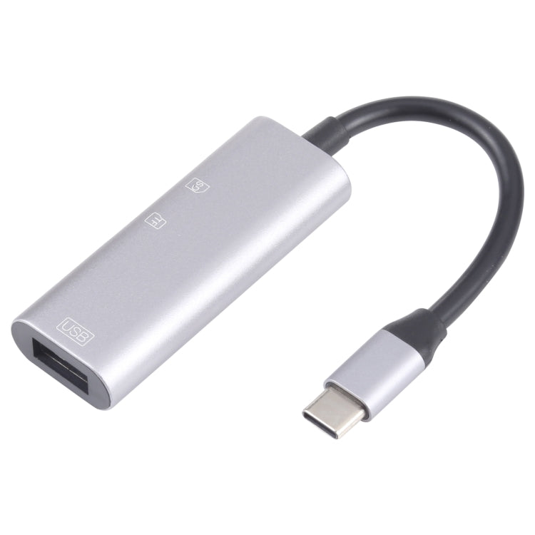3-in-1 USB-C Adapter with SD/TF Card Reader and USB Slot
