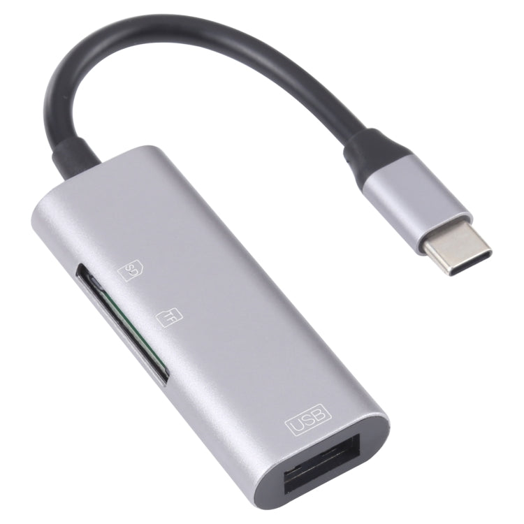 3-in-1 USB-C Adapter with SD/TF Card Reader and USB Slot