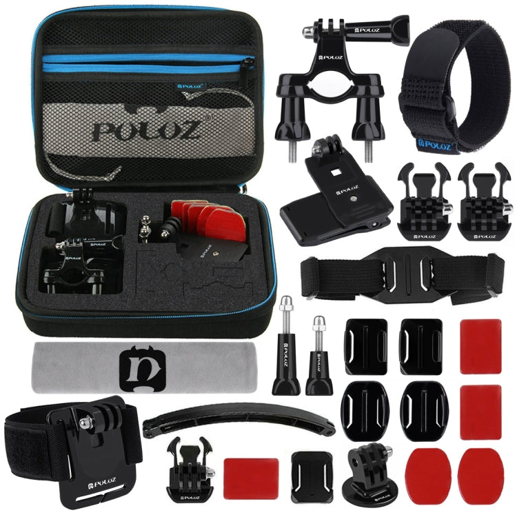 PULUZ 24 in 1 Bike Mount Accessories Combo Kits with EVA Case for Action Cameras