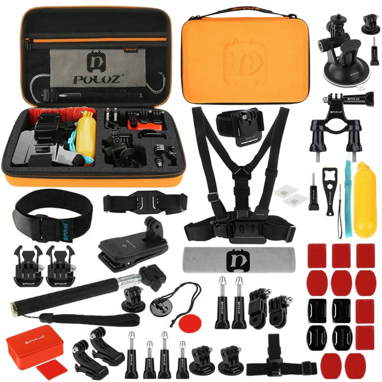 Ultimate Combo Kit of PULUZ 53 in 1 Camera Accessories with Orange EVA Case